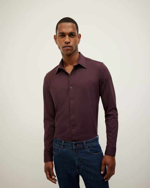 Slim Travel Shirt, Aubergine, hi-res